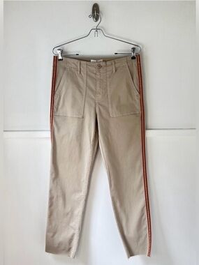 Anthropologie Velvet by Graham & Spencer Khaki Side Stripe Pant NWT